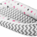Baby Soft Cocoon Infant Reversible Sleep Nest Zig Zag/Pink Grey Stars