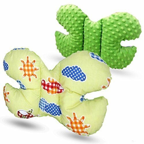 Butterfly Dimple Pillow Baby head and neck support Green - planes green