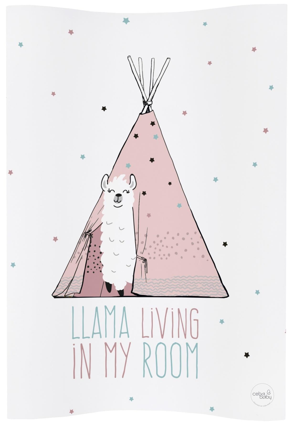 Baby Changing Mat Padded Soft Base 70x50cm Waterproof Raised Edges Lolly Polly Lama