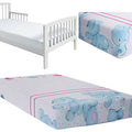 Baby Fitted Junior Bed Sheet Printed 100% Cotton Mattress 160X70cm Cuddle Bear Pink