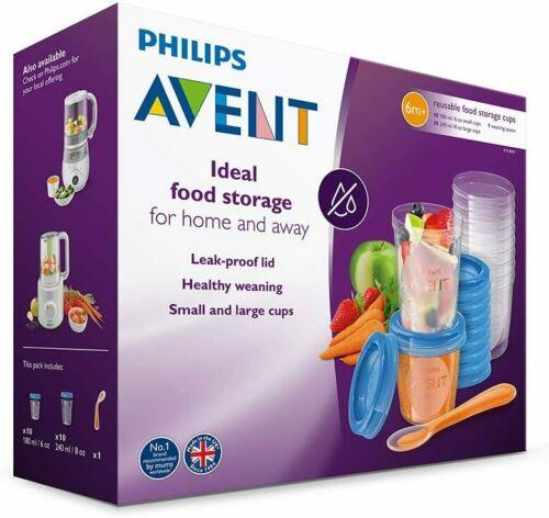 Philips Avent Baby Food Storage Cups, Blue, 180/240 Ml, Pack Of 20