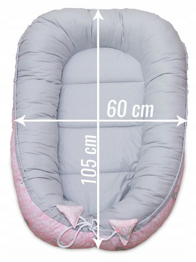 Baby 6pc Double-sided soft infant Cocoon Bunny Pink/ Grey
