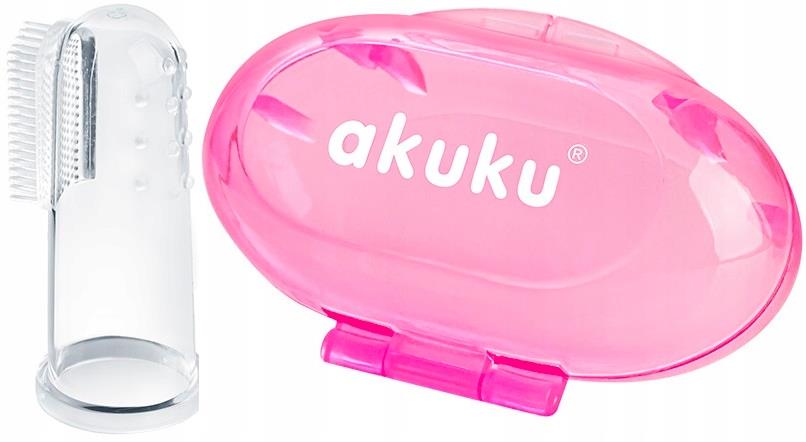 Baby Finger Silicone Toothbrush Gum Massager Teething Relief Akuku Pink - MyHappy Baby