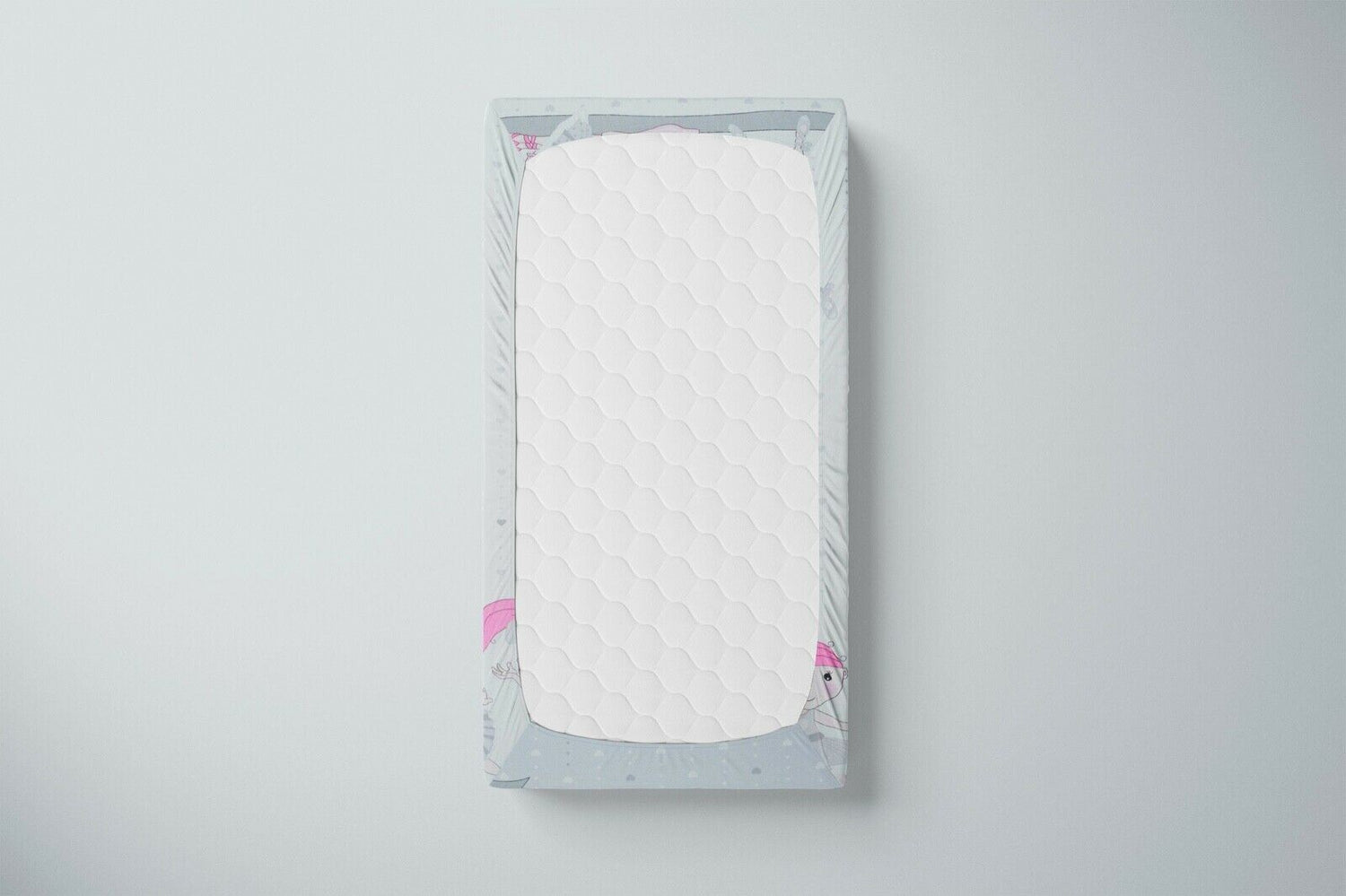 Baby Fitted Junior Bed Sheet Printed 100% Cotton Mattress 160X70cm Ballerina Grey