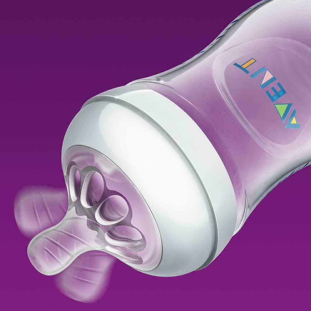 Philips Avent Baby Feeding Natural 260Ml/9Oz Bottle X2 Pink