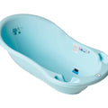 Baby bathtub with drainage hole and plug for bathing TEGA BABY - Dog & cat blue