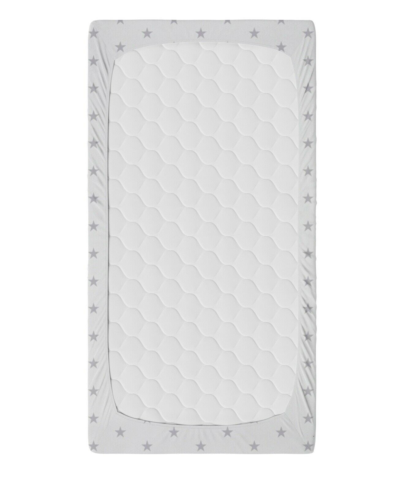 Super Soft Fitted Sheet Jersey Stretchy Cotton Fit Junior Bed 160/80cm Small Stars With White