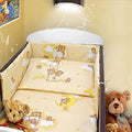 Baby 3Pc Bedding Set Pillow Duvet Bumper Fit Cotbed 140X70cm Ladder Cream