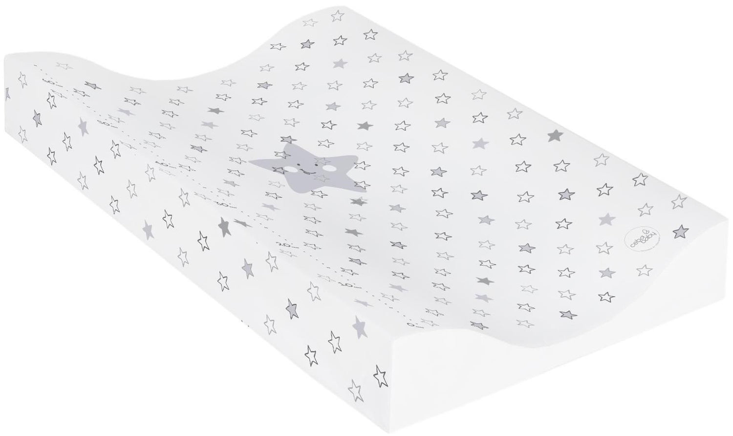 Baby Changing Mat Padded Soft Base 70x50cm Waterproof Raised Edges Stars Grey