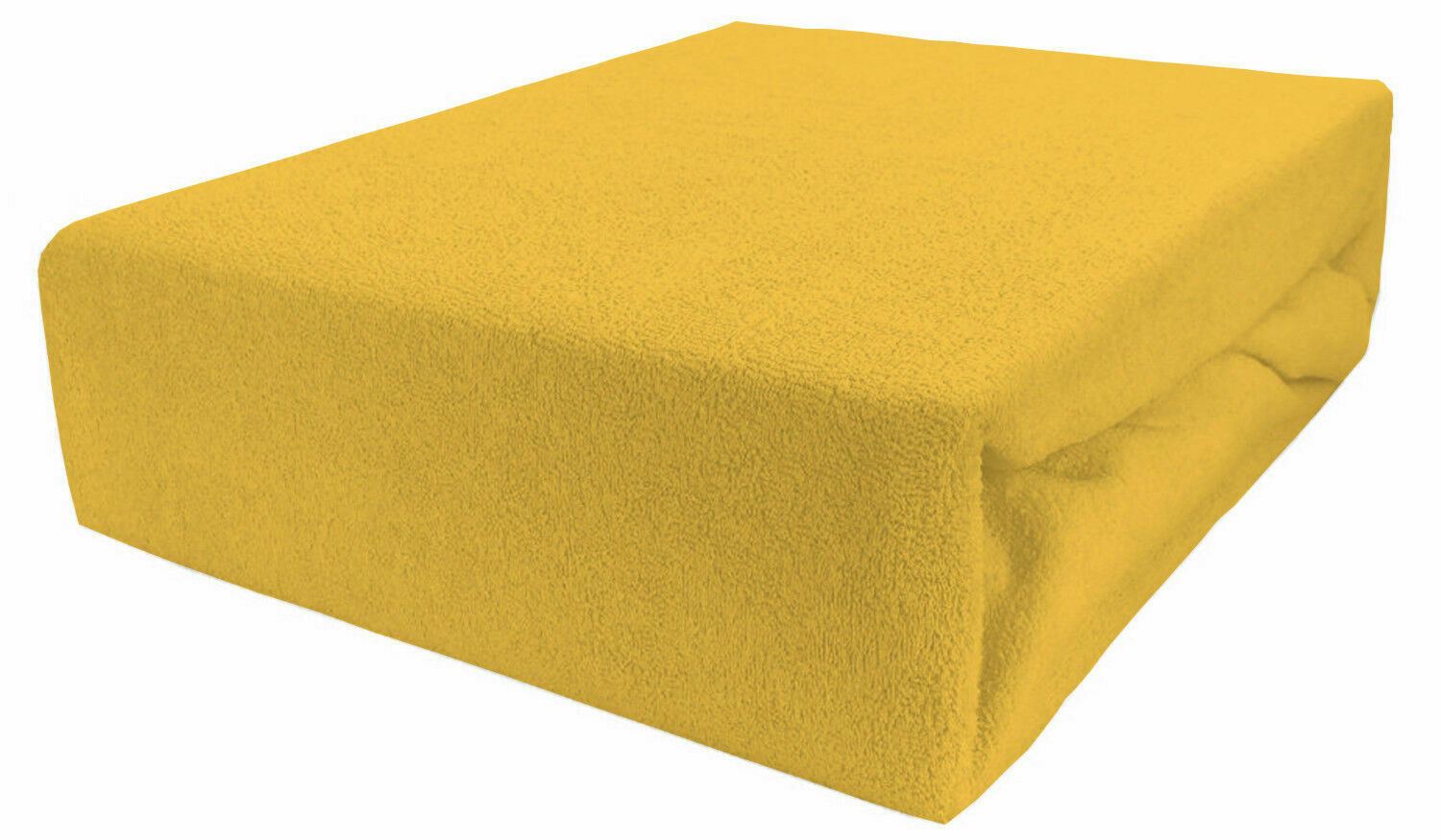 Terry Towelling Fitted Sheet 140X70 Nursery Baby Fit Cot Bed Frotte Deep Yellow