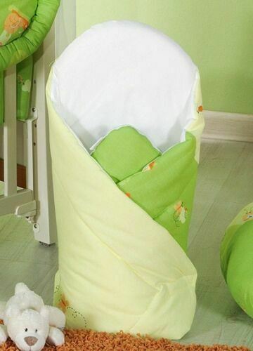 Baby Swaddle Wrap Newborn Bedding Blanket 100% Cotton Sleeping Bag Green Snails