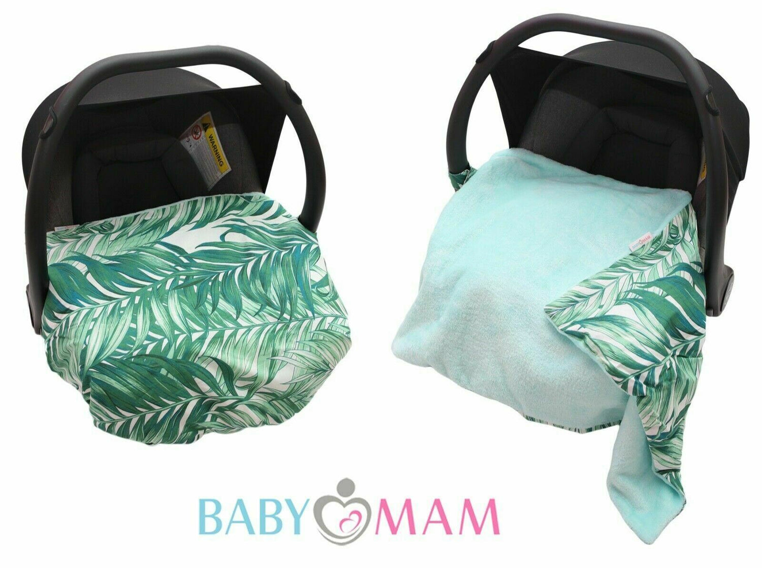 Car Seat Kids Baby Swaddle Travel Cotton Blanket 75X50cm Soft Wrap Double Sided Green-Green Leaves
