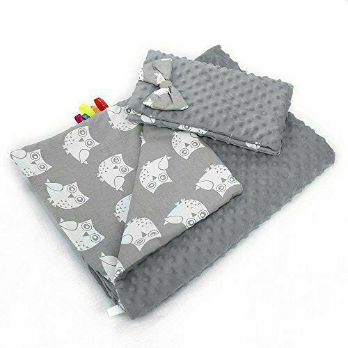 Warm Baby Blanket Dimple Quilt Pillow 100X75cm Grey - Owls Grey