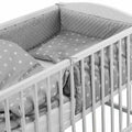 Baby Dimple Bedding Set 3Pc Fit Cot 120x60cm - Dimple Grey / Small White Stars On Grey