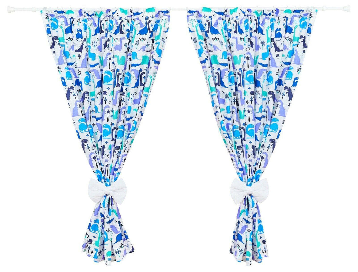 Nursery Curtains for Babies & Toddler's Bedroom Dino blue