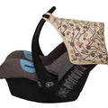 Car Seat Hood Replacement Universal Baby Cover Wind Sun Canopy Shade Waterproof - Cream Circle Flowers