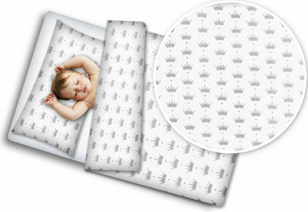Baby 4Pc Bedding Set Pillow Duvet Quilt Fit Cotbed 140X70cm Royal
