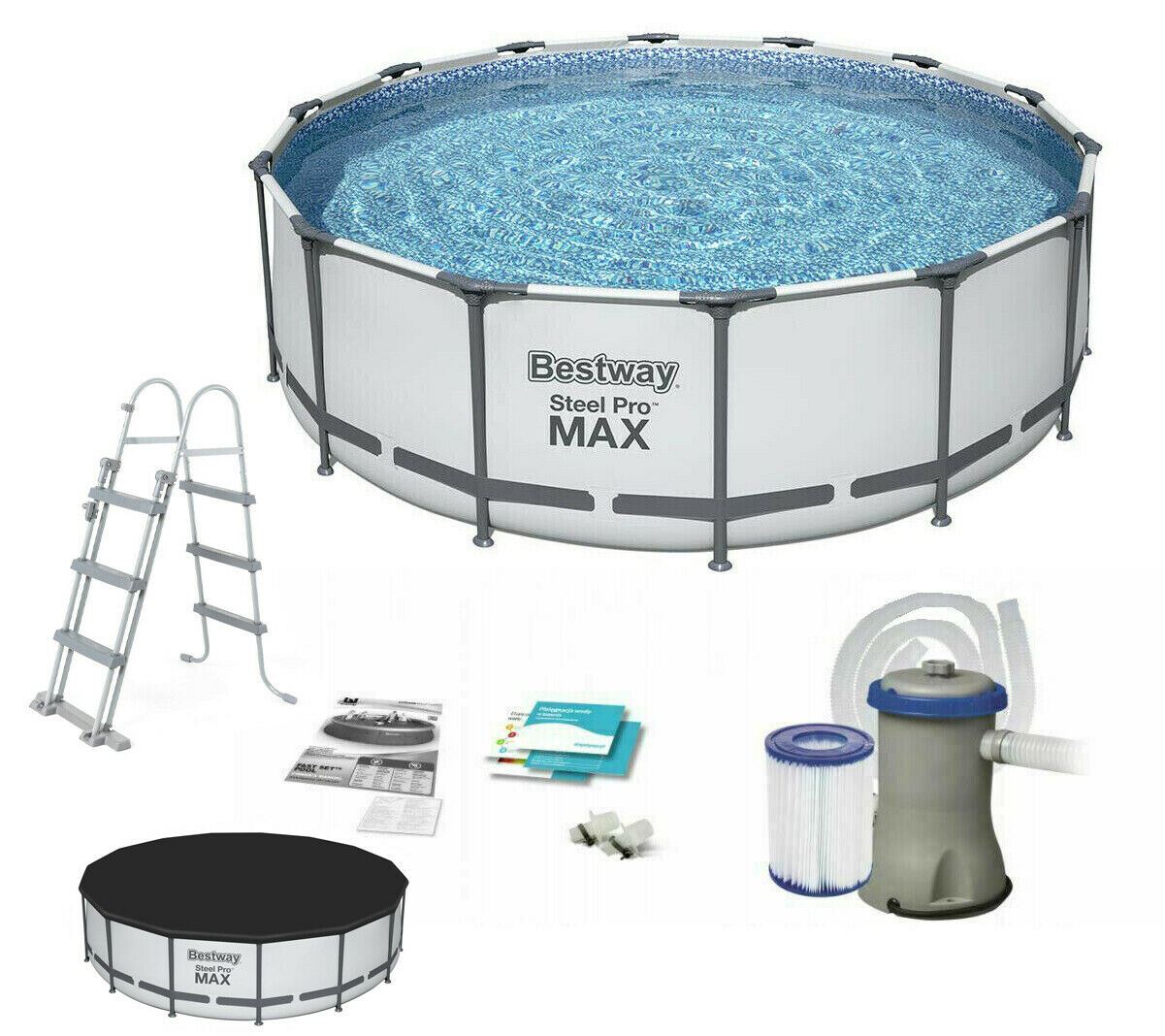 Swimming Pool Bestway 15Ft 48In Steel Pro Max Round Ground Garden 457X122cm