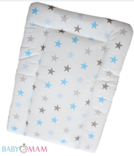 Baby 100% cotton changing mat child toddler Grey Blue Stars