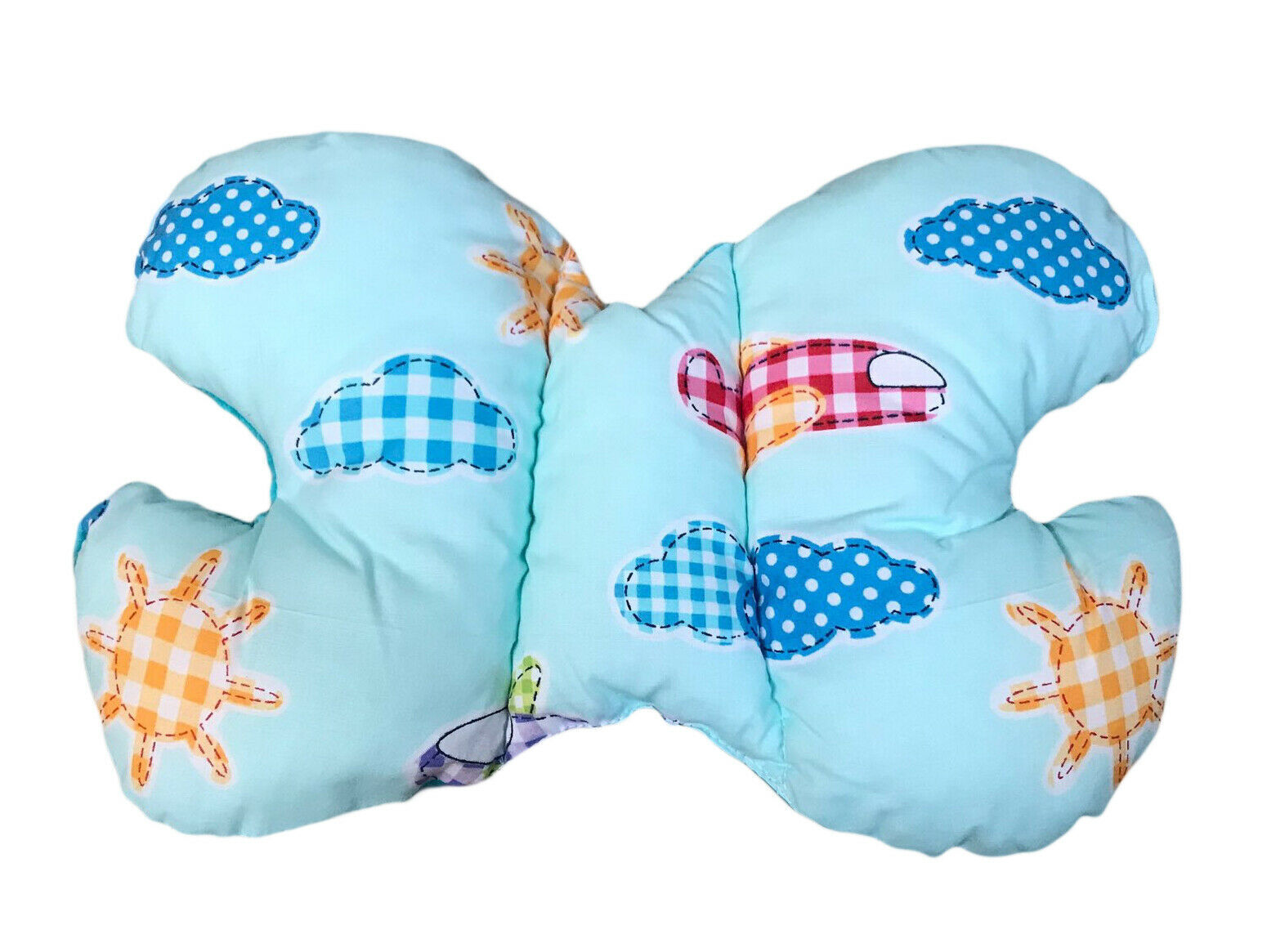 Butterfly Dimple Pillow Baby head and neck support Turquoise