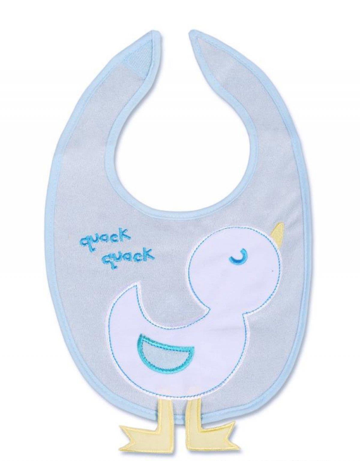 Baby Feeding Bib Fasten Soft Squeaky Terry Waterproof 20 X 16 cm Akuku Duck