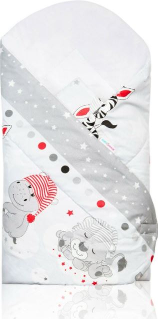 Baby Swaddle Wrap Newborn Bedding Blanket 100% Cotton Sleeping Bag Sweet Animals Grey - MyHappy Baby