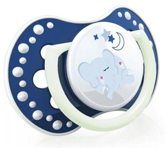 Lovi 2X Silicone Dynamic Soother Dummy Pacifier 3-6 M Day&Night Elephant Blue