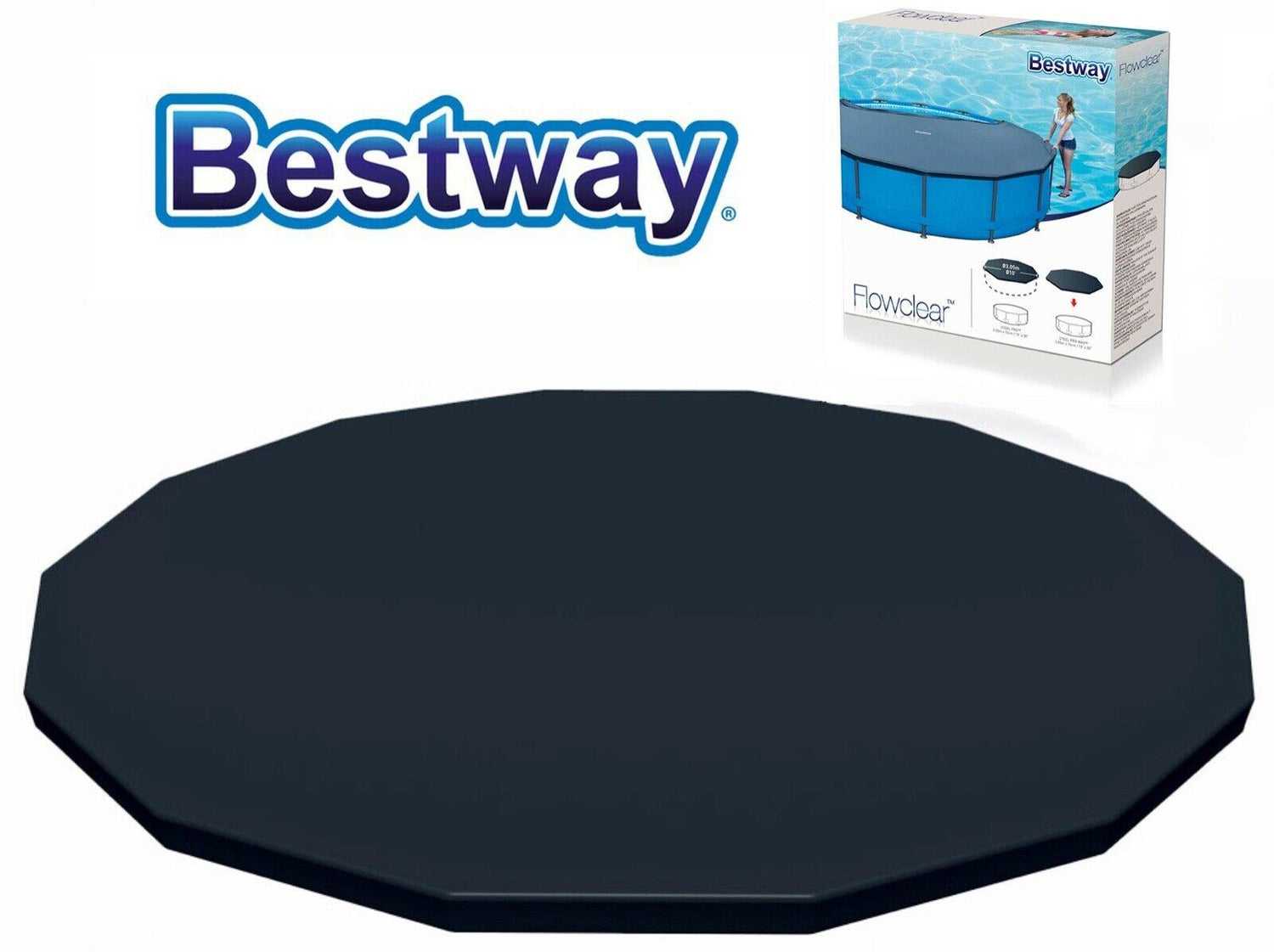 Bestway Swimming Pool Cover 10Ft Frame Steel Pro Power Steel 3.05M Tarpaulin