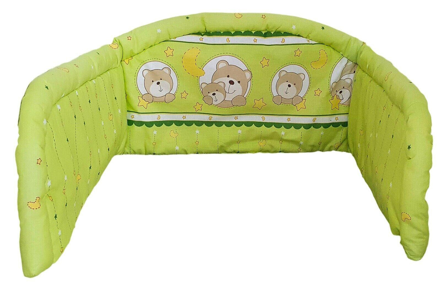 Baby padded bumper 180cm fit COT 100% Cotton Window green