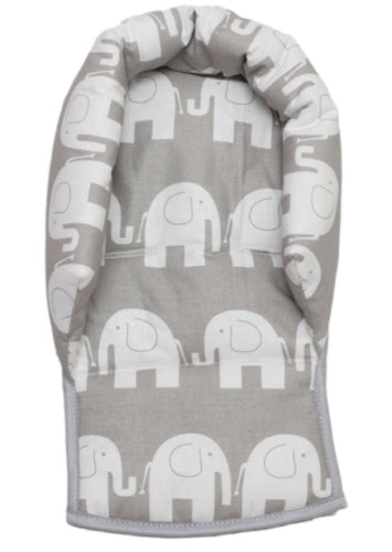 Baby Head Car Seat Rest Cushion Toddler Child Support Pillow Elephants Grey