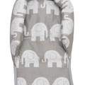 Baby Head Car Seat Rest Cushion Toddler Child Support Pillow Elephants Grey