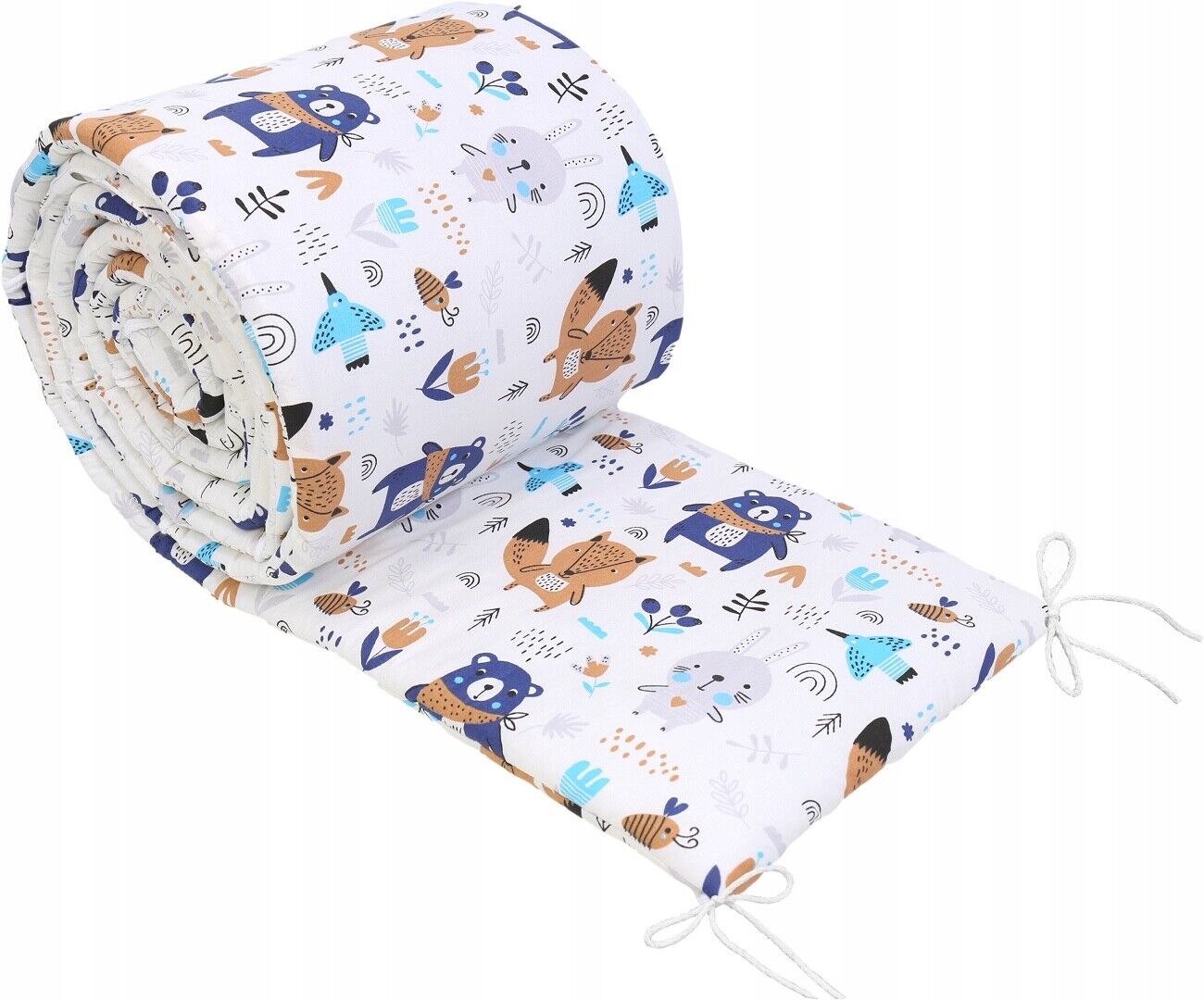 6Pc Baby Bedding Set Bumper Pillow Duvet Fit Cot 120x60cm BOHO Animals Navy - MyHappy Baby