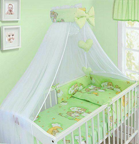 10pcs baby bedding set 100% cotton fit cot 120x60cm Ladder Green