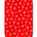 Cotton Fitted Baby Sheet Fit Moses Basket Pram 80X38cm White Hearts On Red