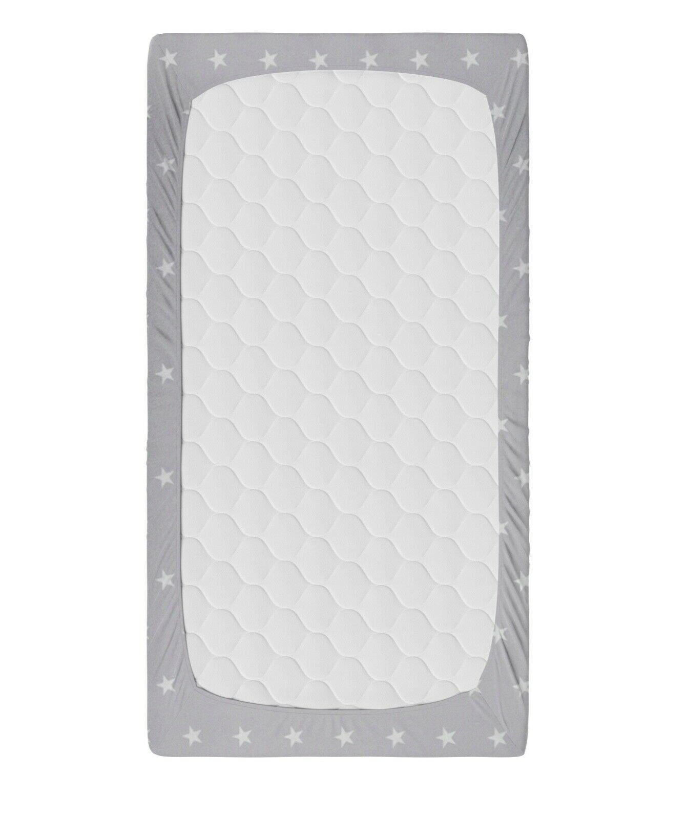 2-pack soft fitted sheet jersey stretchy cotton fit Junior bed 160/80cm Small stars with grey