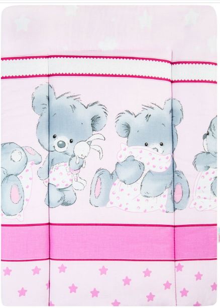Baby 100% cotton changing mat child toddler Cuddle bears pink