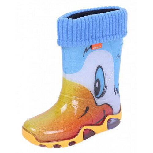 Wellies Kids Rain Snow Boots Removable Inner Lining Socks Wellington Duck