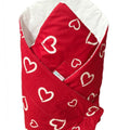 Baby Swaddle Wrap Newborn Bedding Blanket 100% Cotton Sleeping Bag White Hearts On Red