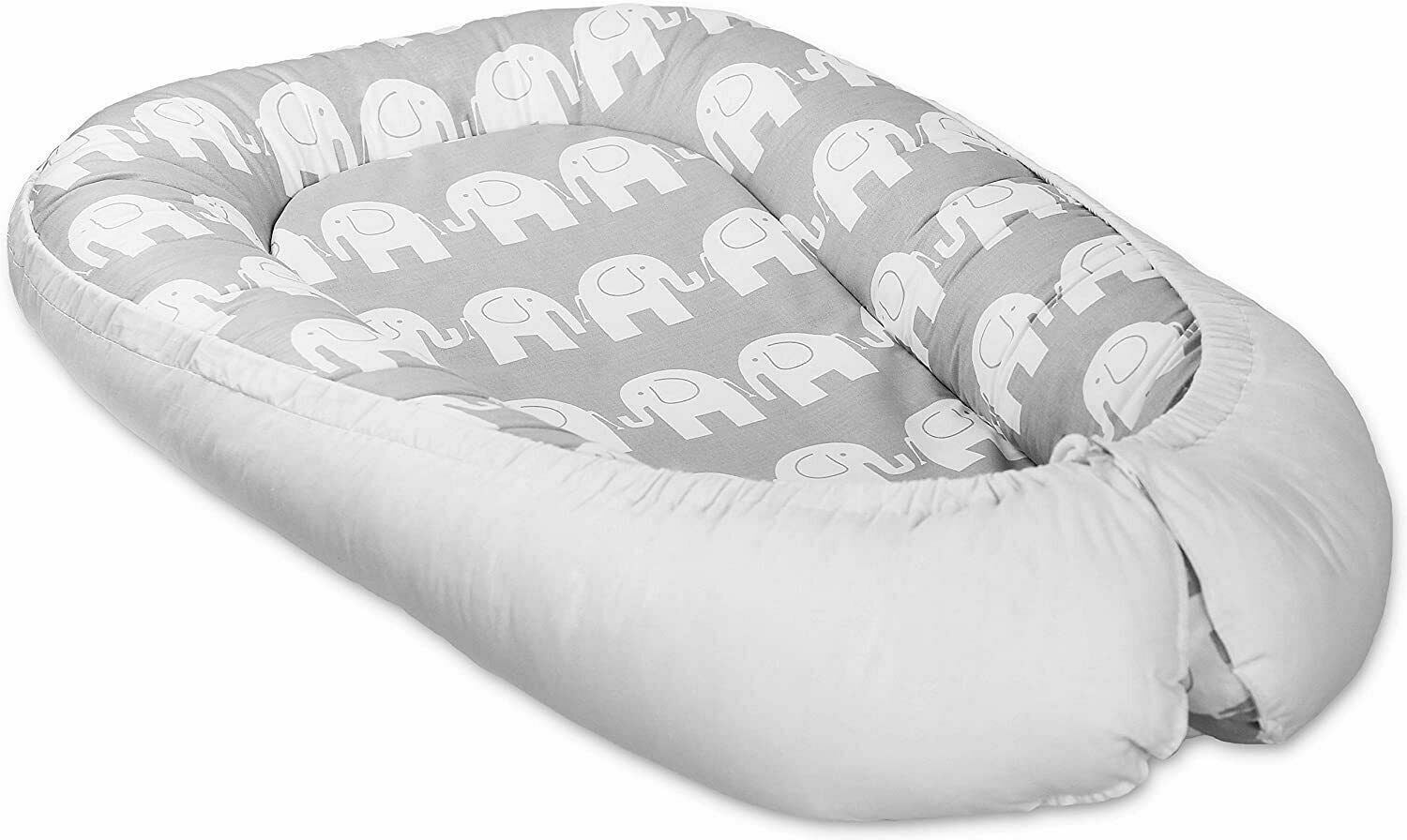 Baby Soft Cocoon Infant Reversible Sleep Nest Grey/ Elephants Grey