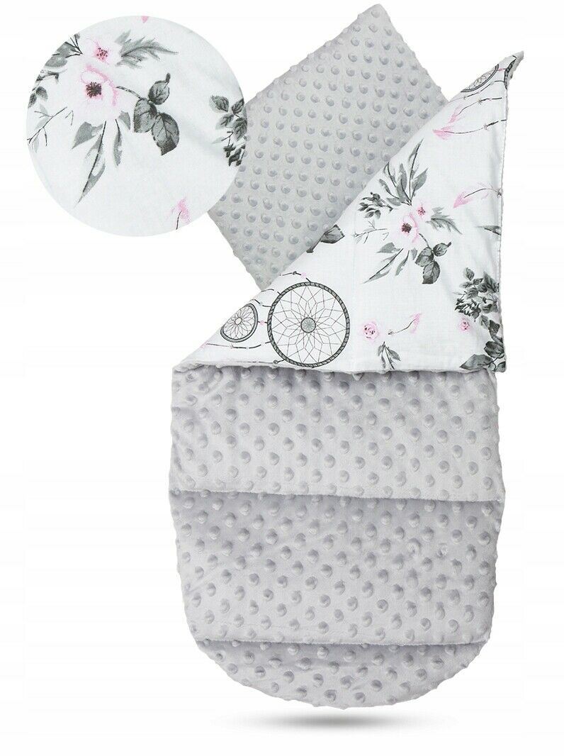 Baby 6pc Double-sided soft infant Cocoon White Dream Catcher/ Dots with Grey