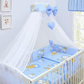 Baby bedding set Cotton Nursery 14pc 135x100 Ladder blue