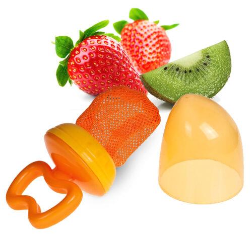 Baby Food Teether Canpol Cap Feeder Fruit Vegetable Safe Silicone Net Orange