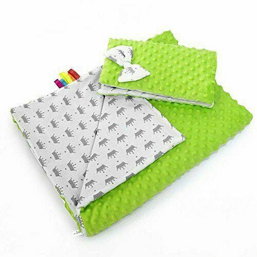 Warm Baby Blanket Dimple Cotton Quilt Pillow Double Sided 100X75cm Green - Royal