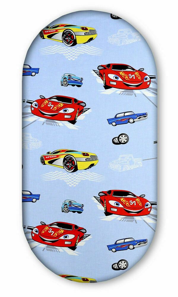 Cotton Fitted Baby Sheet Fit Moses Basket Pram 80X38cm Cars - MyHappy Baby