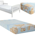 Baby Fitted Junior Bed Sheet Printed 100% Cotton Mattress 160X70cm Cuddle Bear Blue