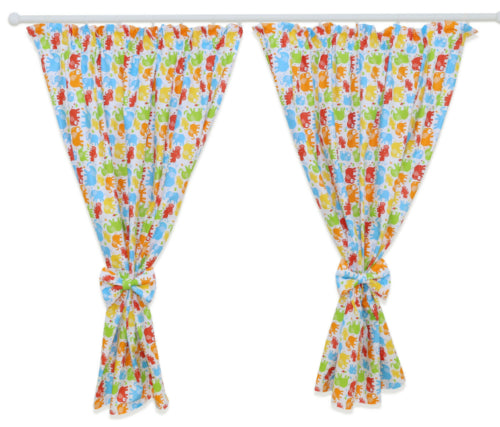 Nursery Curtains for Babies & Toddler's Bedroom Elephants coloured