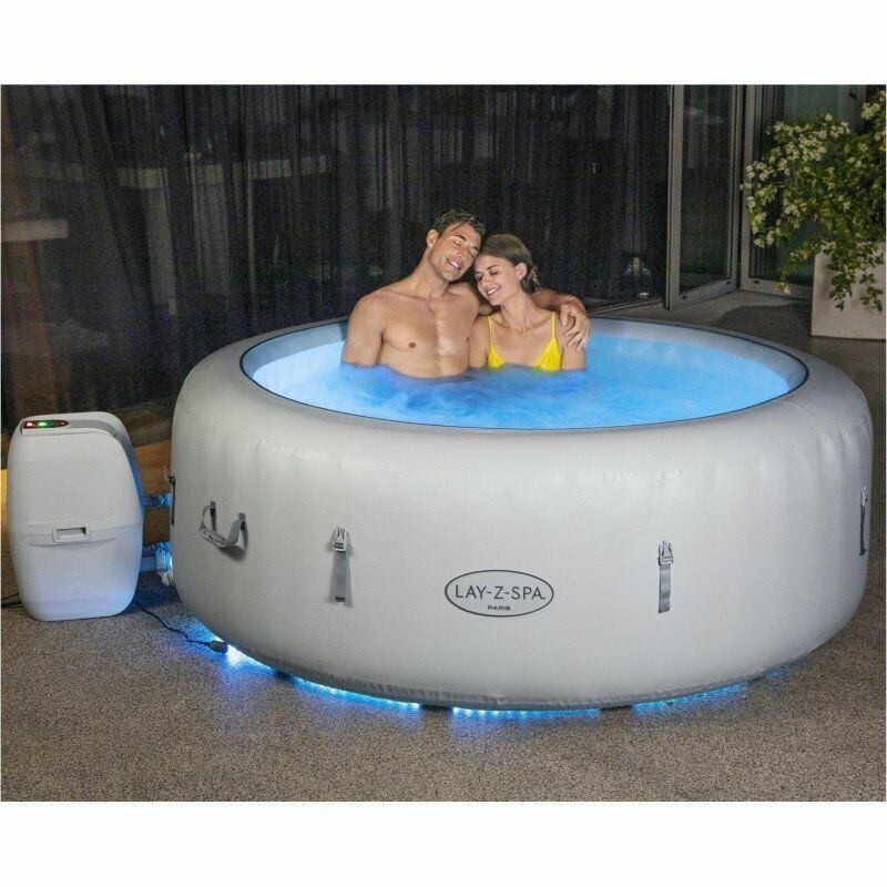 Bestway Lay-Z-Spa Paris Hot Tub With Built In Led Light System Airjet 4-6 People
