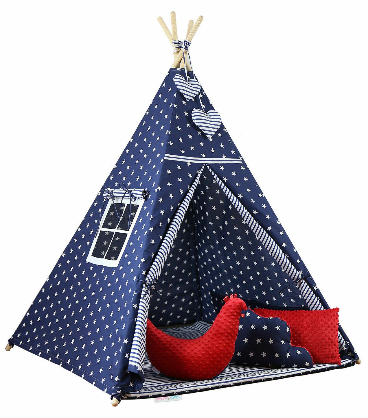 Teepee Wigwam Indoor Outdoor Kids Playhouse Tent With Three Cushions Night Sky