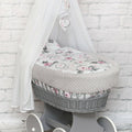 Moses Wicker Basket Full Set Bedding Set Canopy Grey/Dream catcher- grey dimple