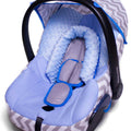 Full Cover Set Fitting Maxi Cosi Cabriofix Baby Car Seat - Zig Zag / Blue